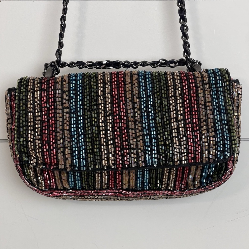 Zara Beaded Sequin Crossbody Clutch Mini Women Colourfull Shoulder Evening Bag